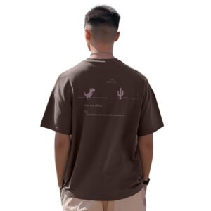 NOBERO Mens Cotton Graphic Print Oversized Fit T-Shirt